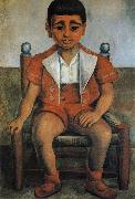 Diego Rivera The Child in red oil painting on canvas